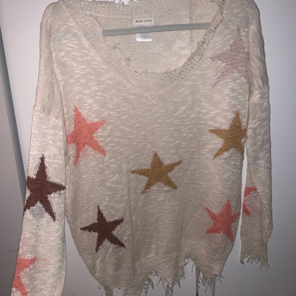 V-neck star sweater size large